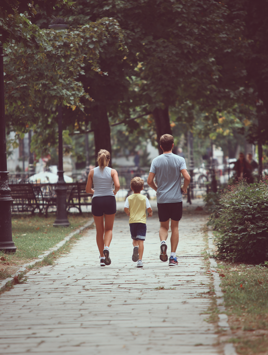 Семейство на открито в движение